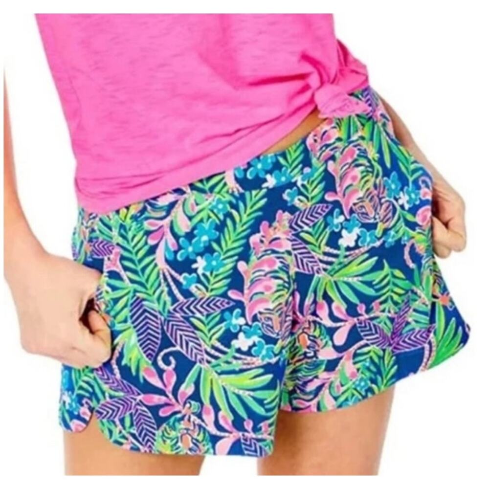 Lilly Pulitzer Ocean View Shorts- Borealis Blue How You Like Me Prowl Size XL